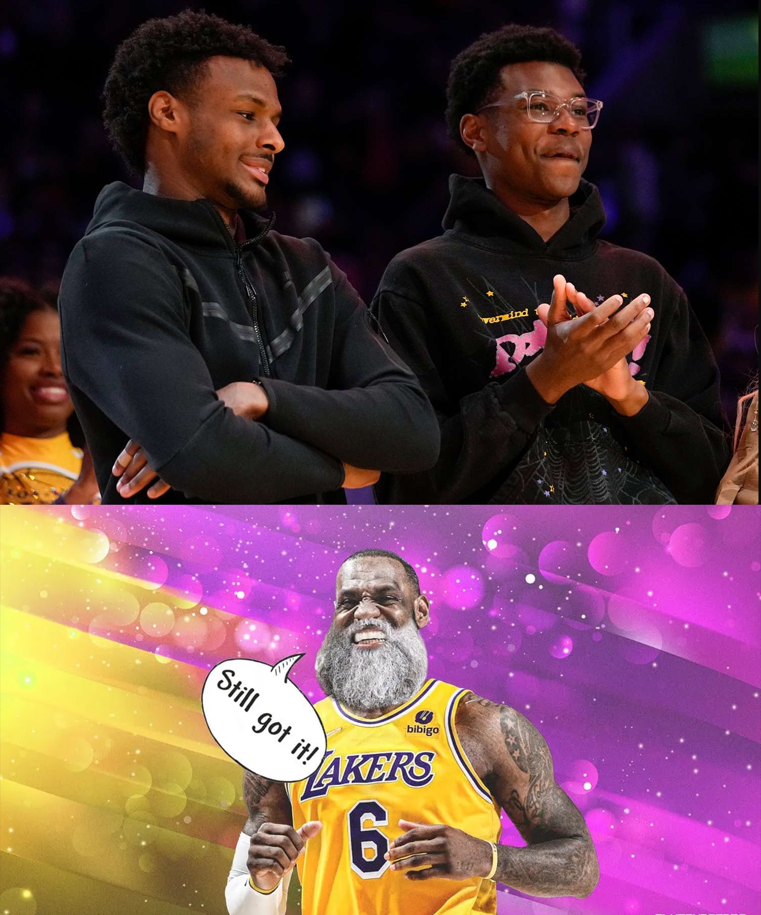 🤣二儿子两年后进NBA？42岁的詹姆斯：扶我起来！我还能打！