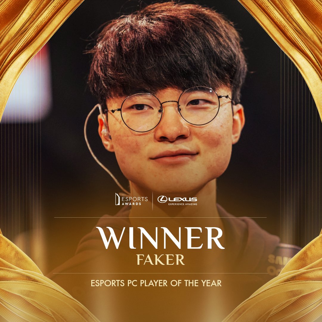 Esports Awards PC电子竞技年度最佳选手：Faker