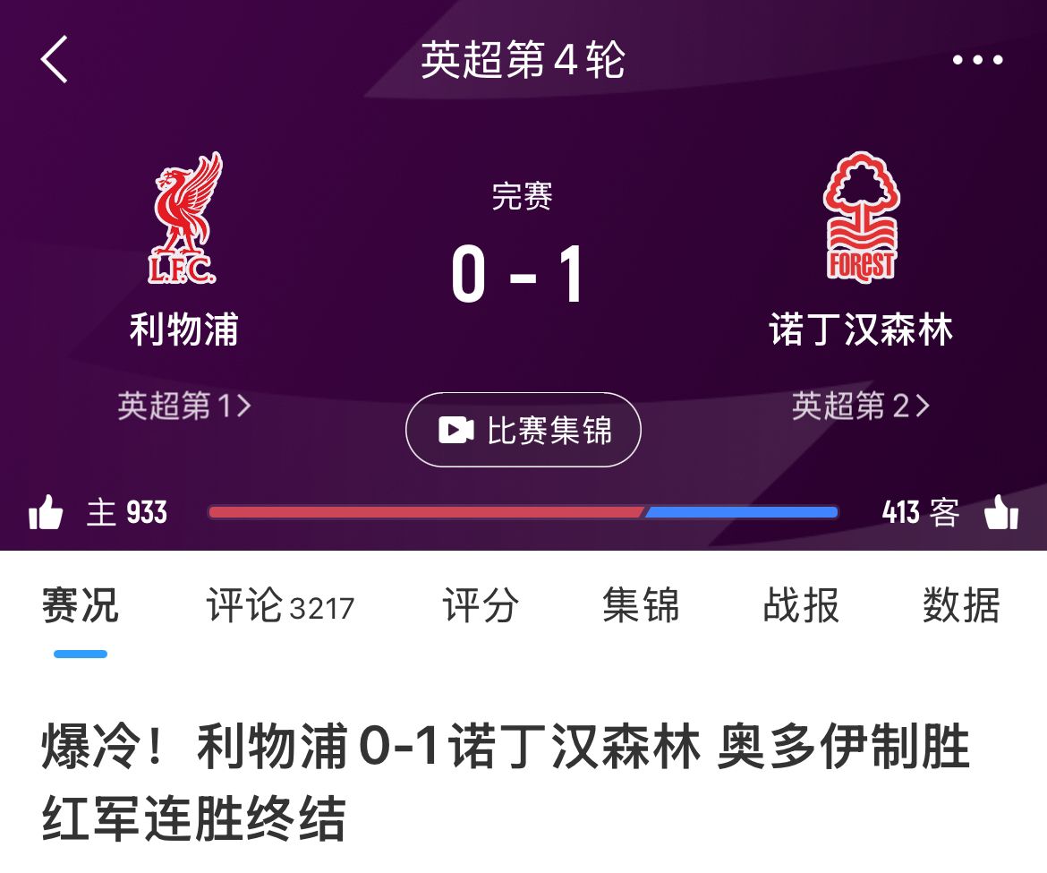 不愧是第二！利物浦本赛季只输了1场，仅有输球是主场0