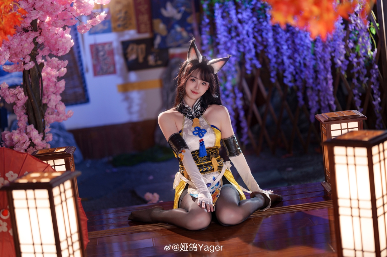 png电子猫耳+黑丝！永劫无间女主持COS胡桃：性感且妩媚 简直不要太顶！