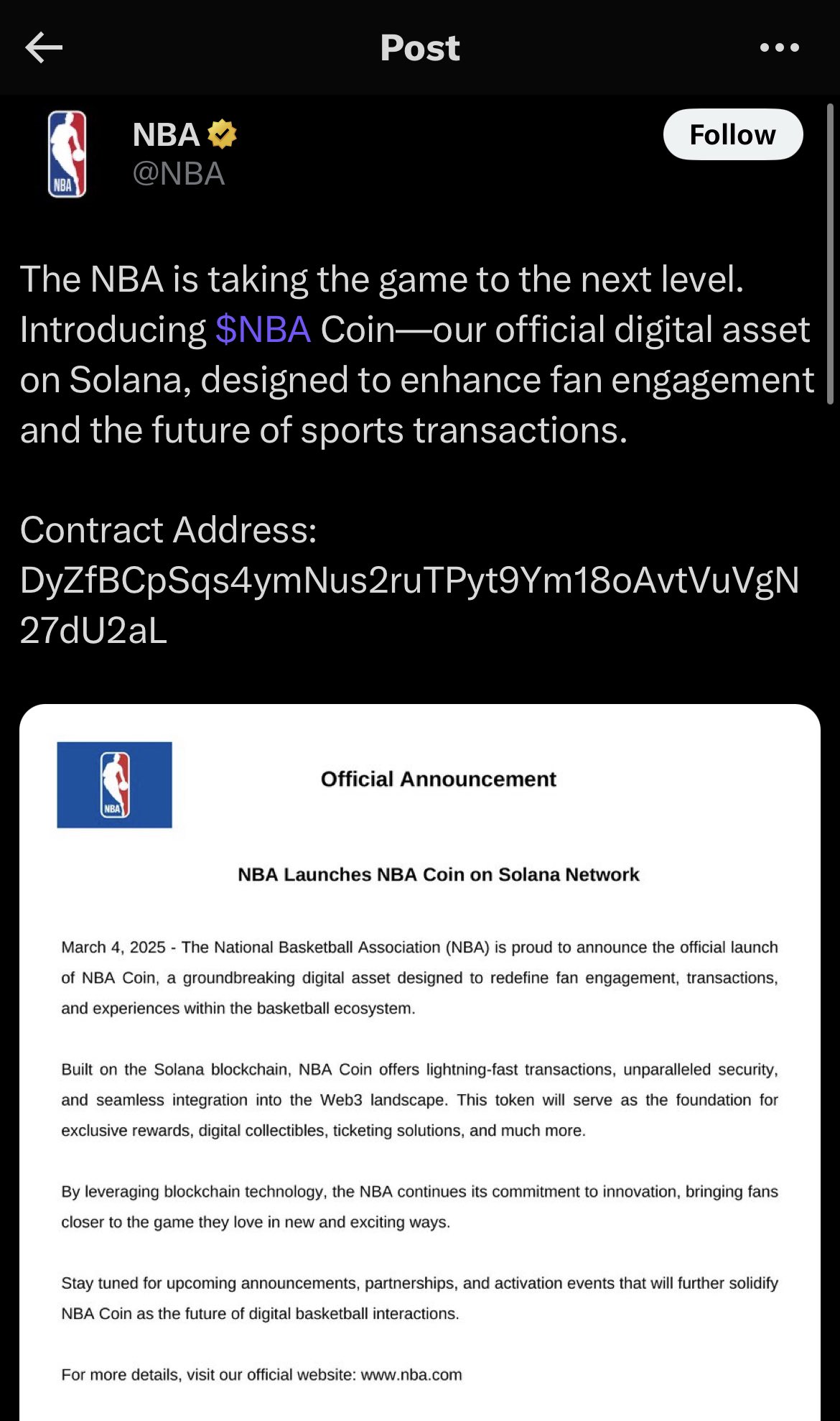 😅贴文轰炸！NBA官推遭黑客攻击🤣声称将推出NBA加密货币