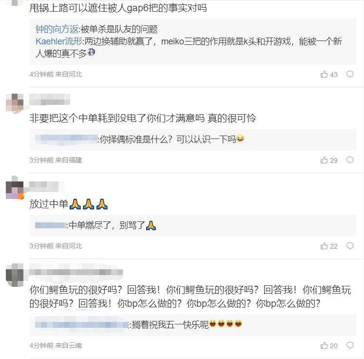 粉丝热议iG不敌WBG：我白银我能打上路吗？甩锅上路也也掩盖辅助被Gap六把！