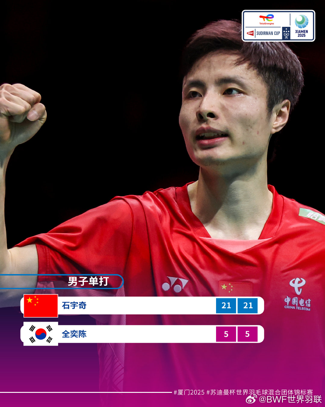 png电子官网太残暴了！国羽2-1领先韩国，石宇奇两局只让韩国选手得10分