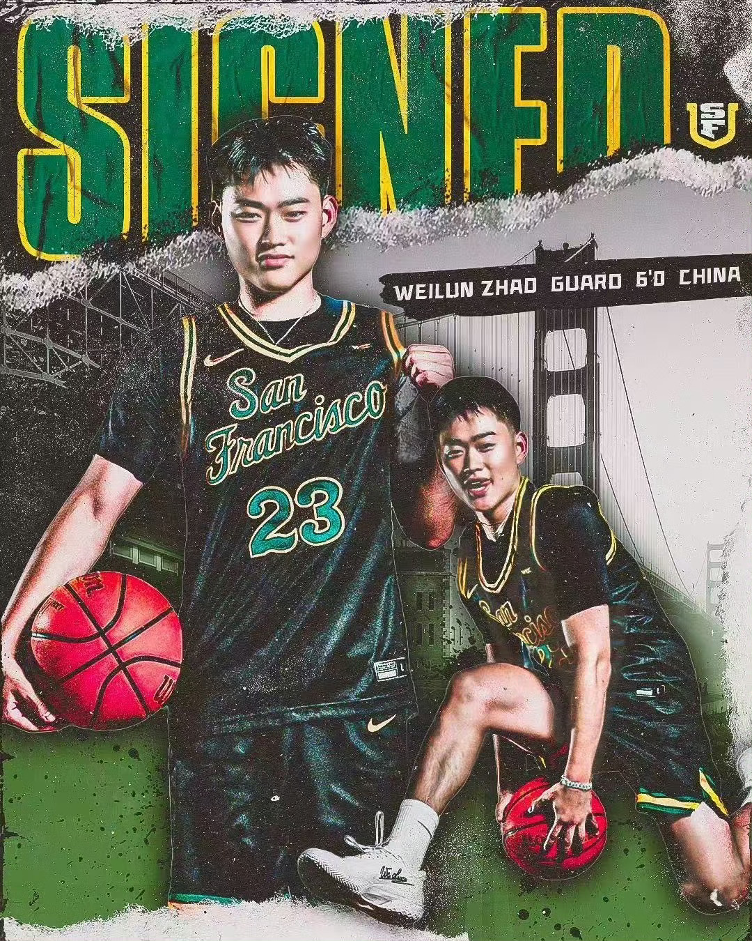 💪🏻联手王俊杰！赵维伦承诺加盟旧金山大学 开启NCAA赛季