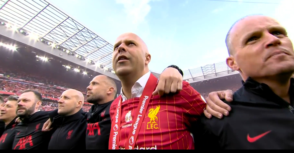 赛后经典环节！安菲尔德全场同唱“You will never walk alone”