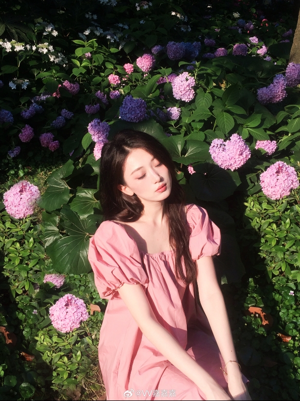 无畏契约美女主持V嘉晒照：拍了拍夏天，最浪漫的花海🌸