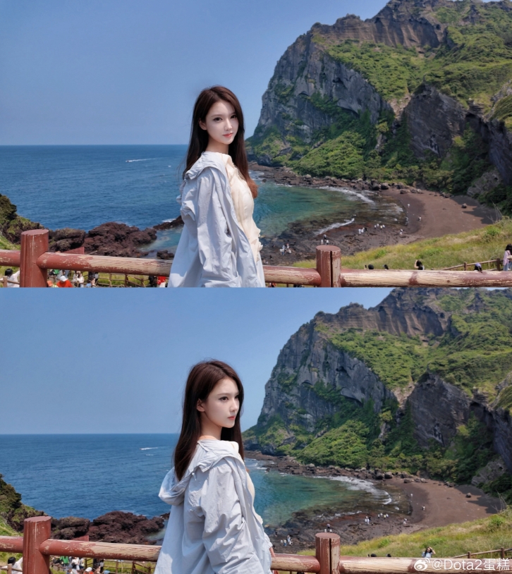 修长双腿太迷人！DOTA2美女解说蛋糕晒旅游照