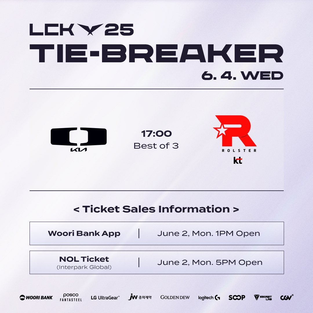 DK与KT的加赛将在6月4日下午举行 来决定第五名和第六名的位置