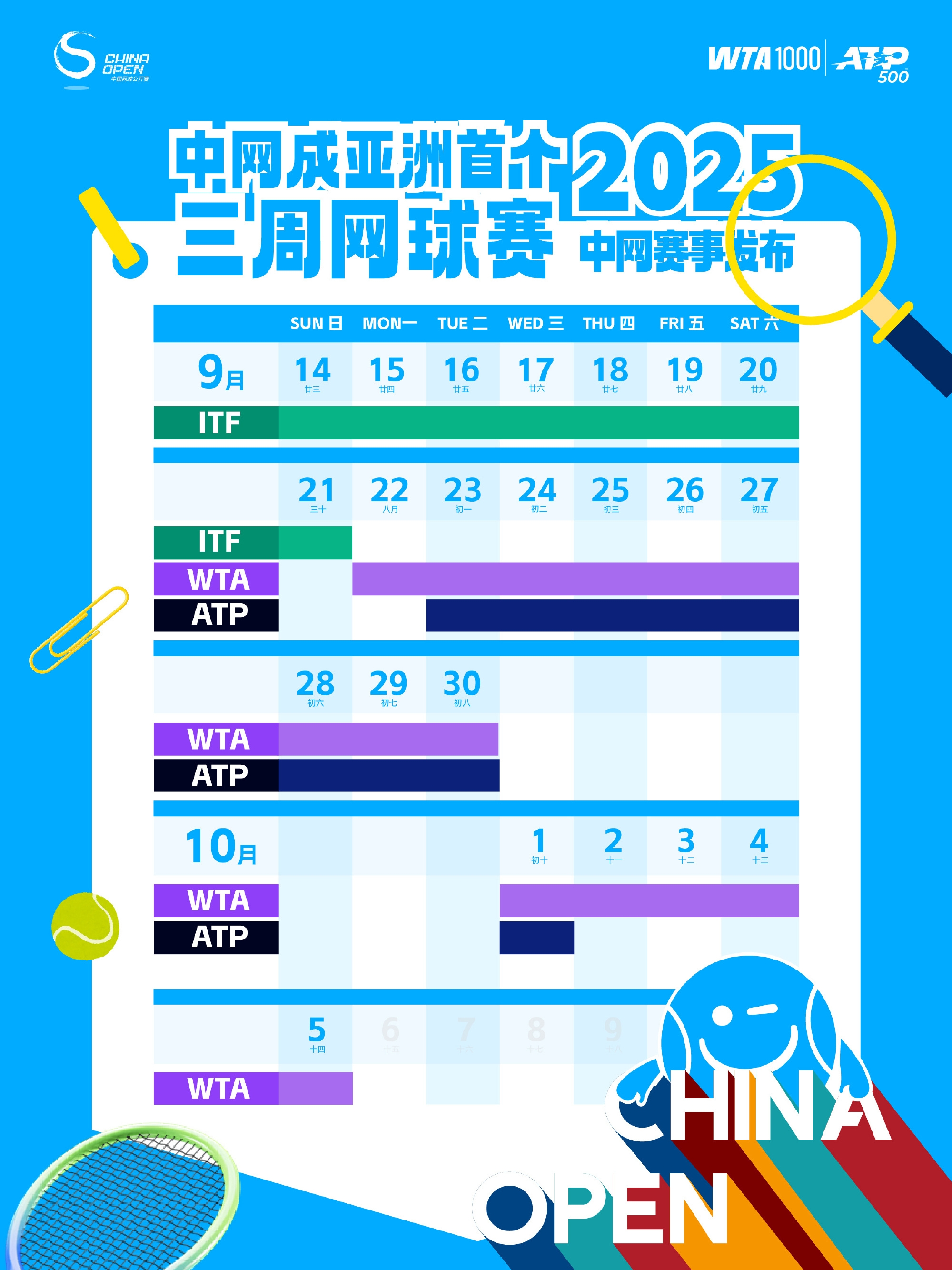 官方：中网举办日期9.14-10.5，辛纳&郑钦文&萨巴伦卡等大咖参赛