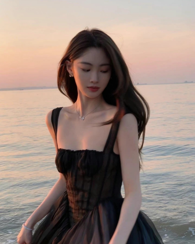 Ming绯闻女友1saye晒照：黑色礼服，顶级颜值~