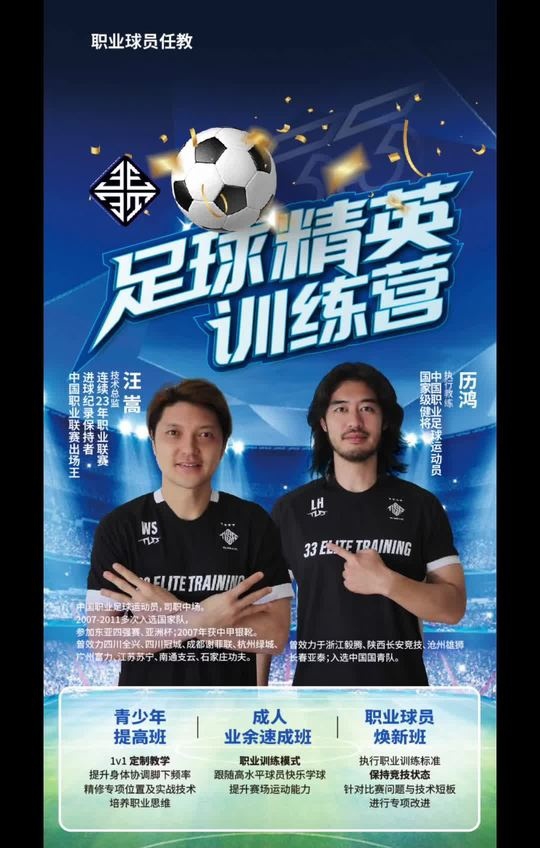 汪嵩&历鸿开设青训俱乐部，两人均是被禁足球员