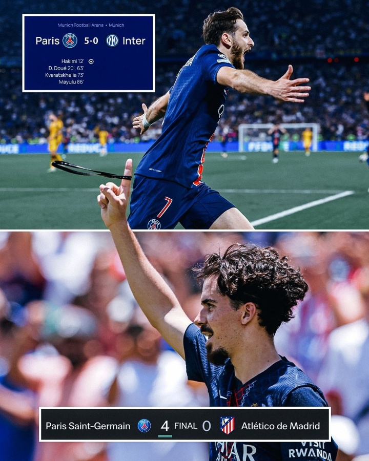 谁还能挡大巴黎⁉️巴黎最近两场比赛：5-0国米🤯4-0马竞🤯
