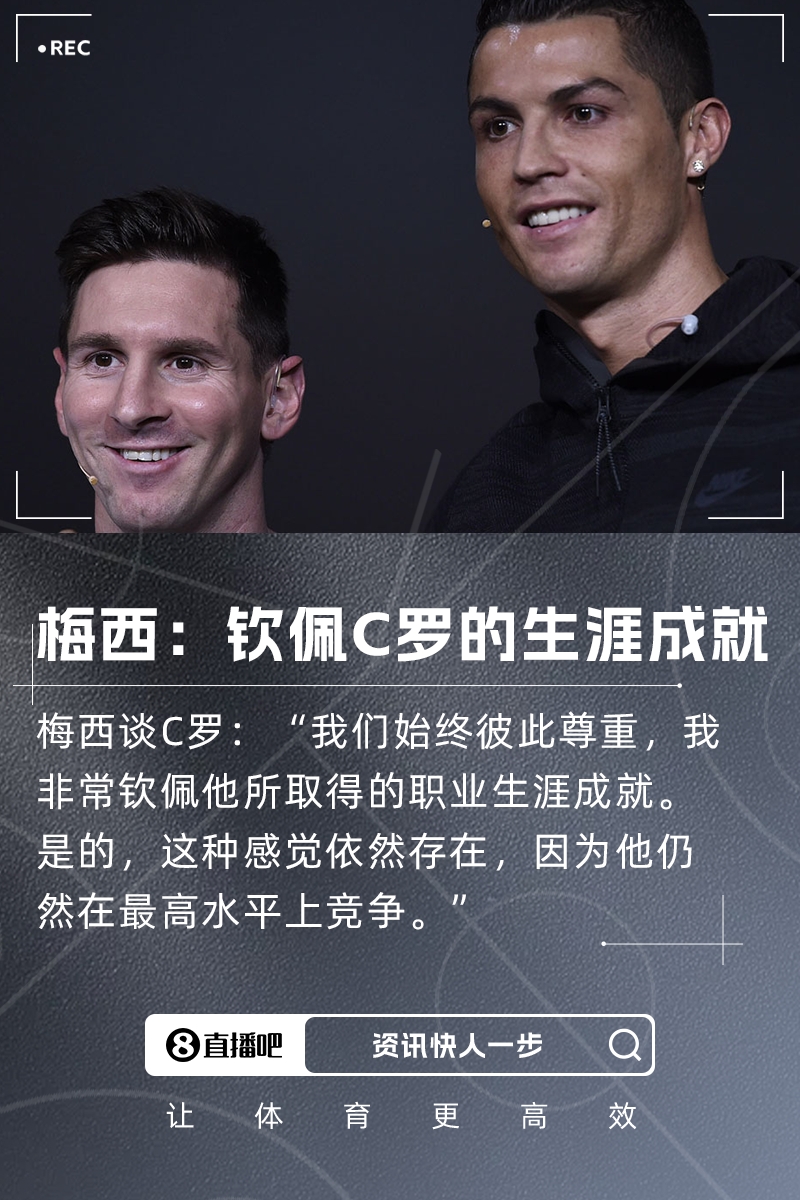 梅西谈C罗：我非常钦佩他取得的生涯成就，他仍在最高水平竞争