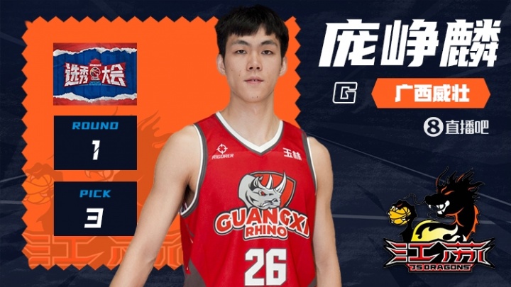 2025CBA选秀大会：江苏用探花签选中来自广西威壮的庞峥麟