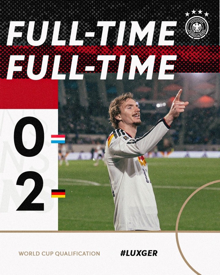 世预赛-德国2-0卢森堡末轮打平斯洛伐克即出线 沃尔特马德双响