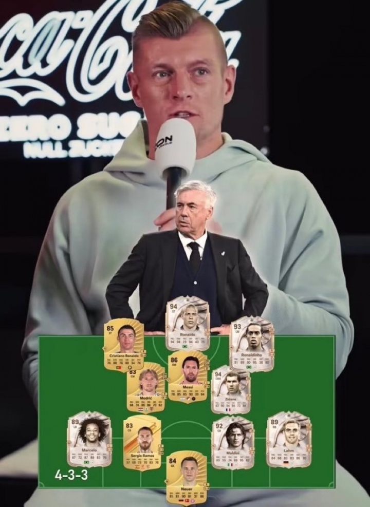 克罗斯评历史最佳阵：梅罗上榜，诺伊尔、齐祖在列，安帅任主教练