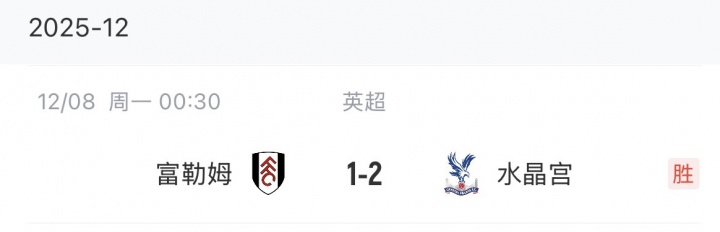 【球迷报道】势头正盛！水晶宫近6场英超只1-2输曼联 进8球丢3球，联赛居第4(图2)