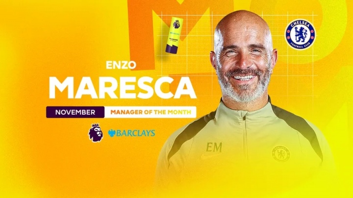 4战3胜1平！官方：马雷斯卡当选英超11月最佳主帅