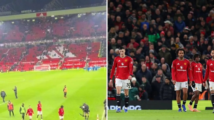 📹曼联1-1狼队赛后，库尼亚愤怒比手势，疑似与球迷发生不愉快