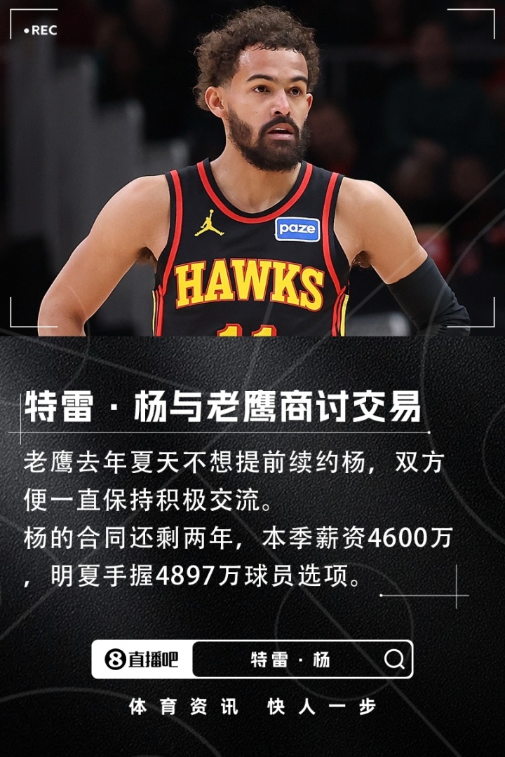 ??Shams：特雷·楊及其經(jīng)紀人團隊正在與老鷹商討交易事宜！