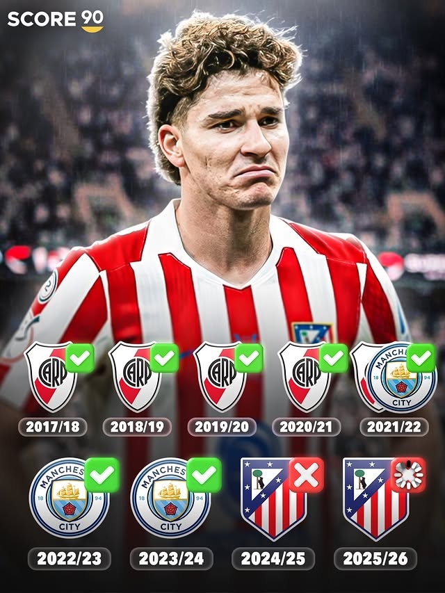 [体育世界]自此绝缘？阿尔瓦雷斯加盟马竞1年半错失5项冠军，