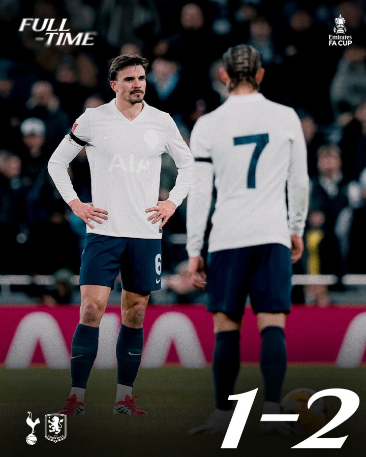 已失三冠！熱刺錯(cuò)失歐超杯+聯(lián)賽杯足總杯均出局，英超排名僅第14