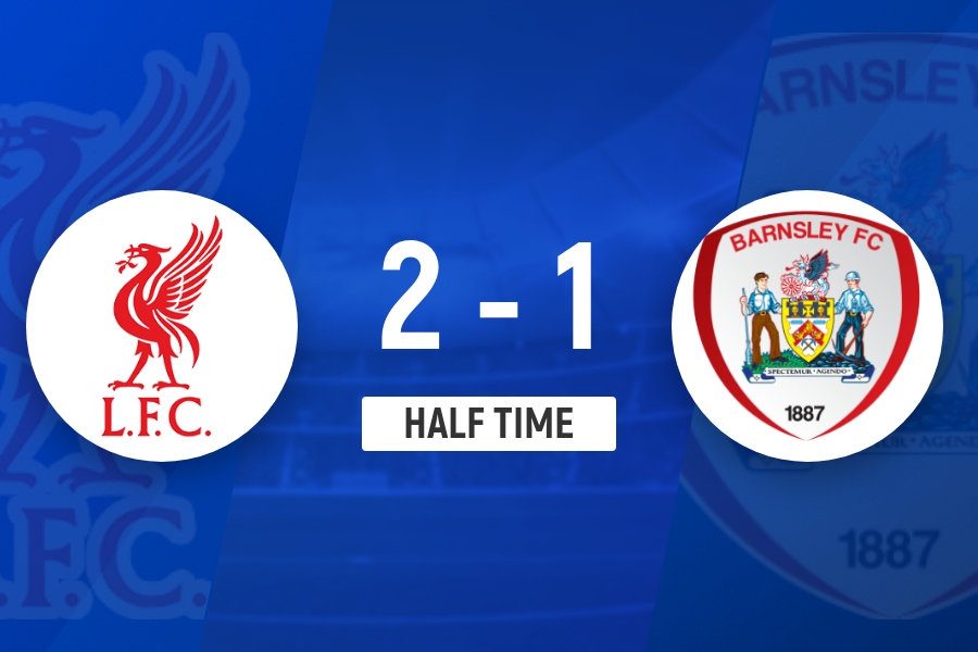 半场-利物浦暂2-1巴恩斯利 索博斯洛伊世界波+失误送礼弗林蓬破门