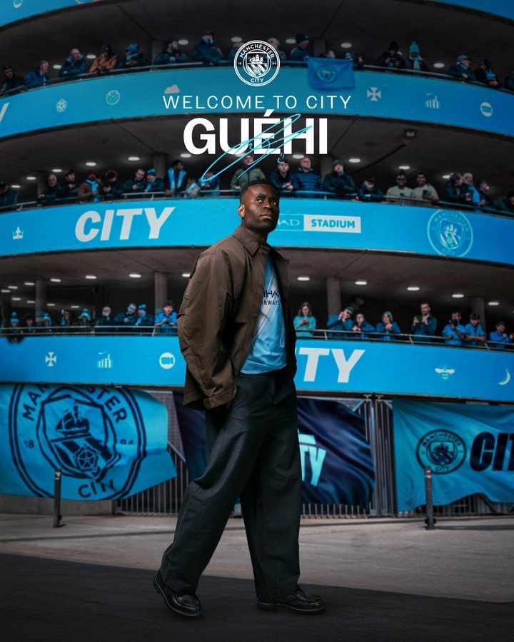 冬窗第二签！官方：曼城签下25岁水晶宫队长格伊，总价3000万镑