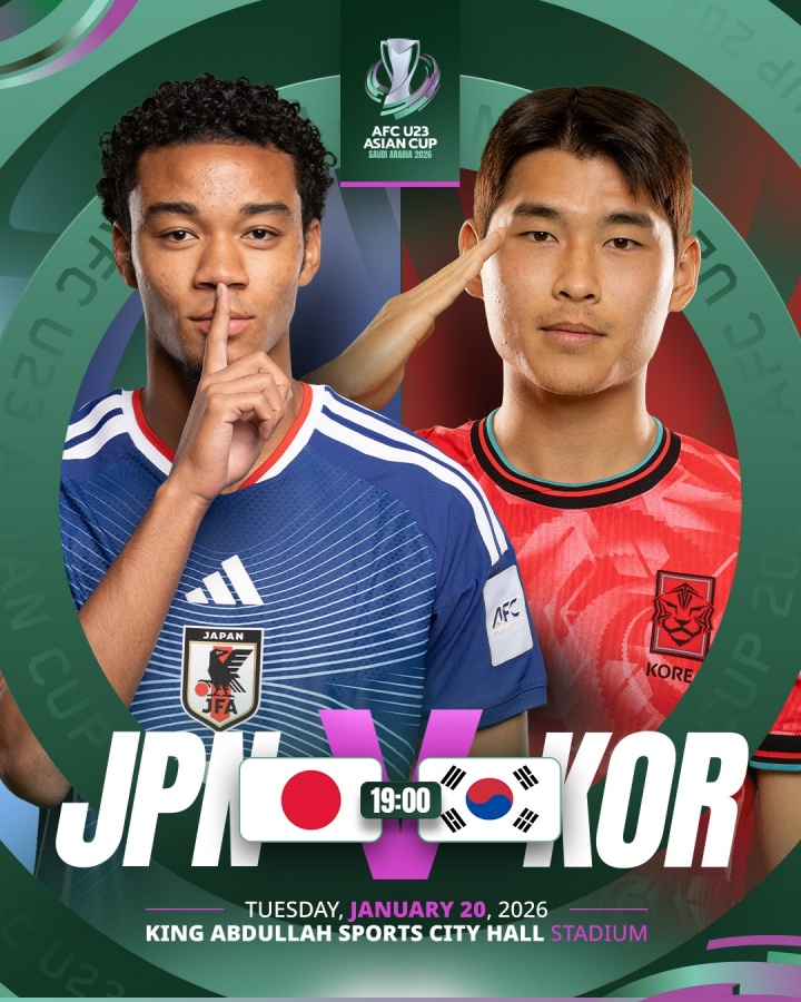 U23亚洲杯半决赛首场即将打响，日本U23vs韩国U23首发出炉！
