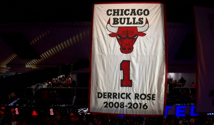 [赛事追踪]与乔皮并⬇️列！罗斯⬆️公牛1号球衣高挂联合中心上空 队史第5位(图2)