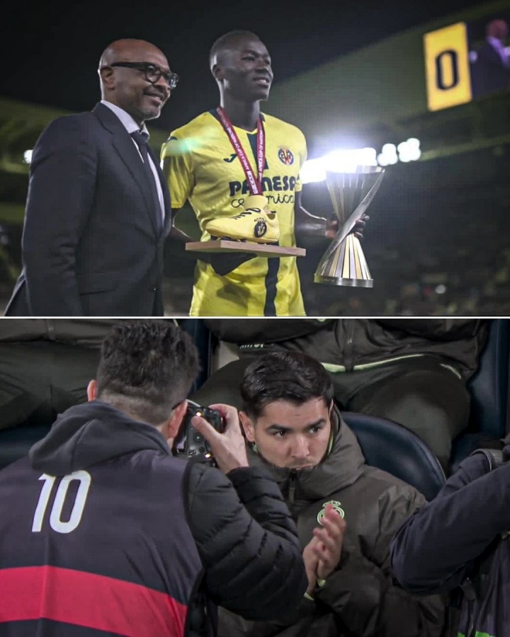 [体育要闻]黄潜主场致敬盖耶夺非洲杯冠军，镜头对准迪亚斯在皇马替补席鼓掌⚽(图1)