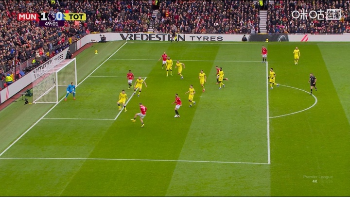 进球无效！卢克·肖传中助攻阿玛德破门，阿玛德越位在先进球无效