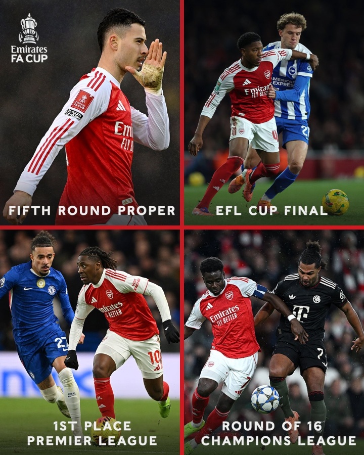 [球迷看点]四线争冠！足总杯官方称赞枪手：阿森纳状态爆棚，他们能拿几冠？(图2)