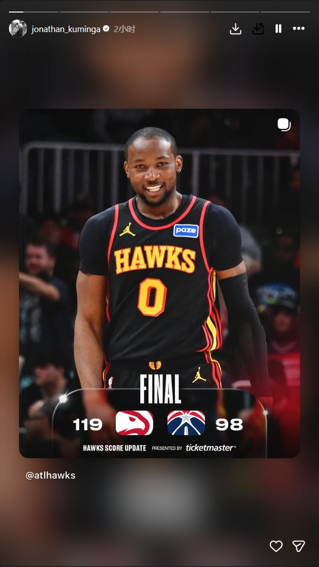 【体育报道】重获新生？库明加社媒转发多条老鹰首秀动态 满面笑容！(图4)