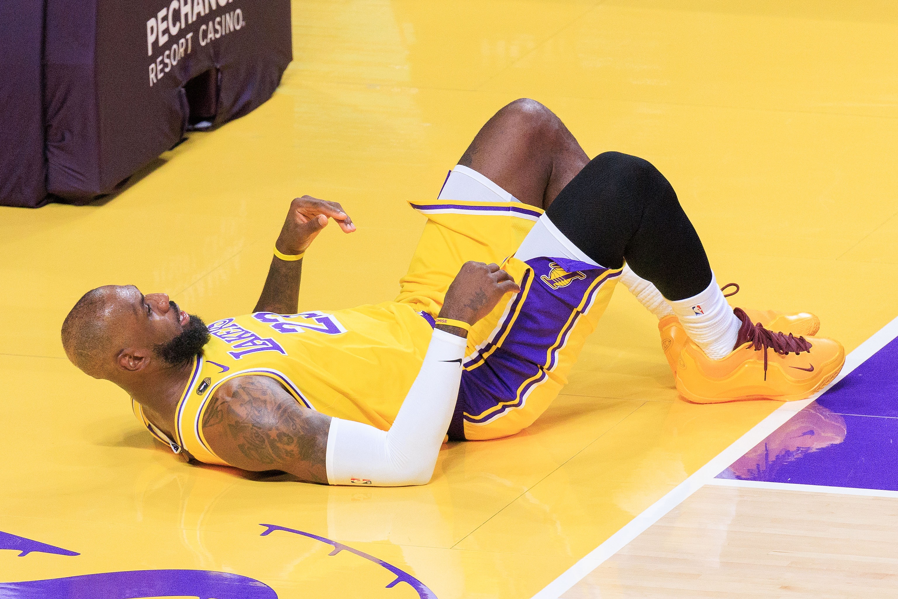 【有道理嘛?】老詹鱼跃救球！马健：31岁詹姆斯都没飞出这神勇 确定这是41岁？(图1)