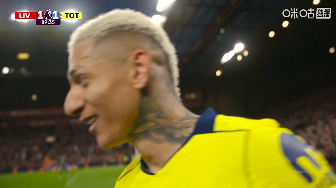 绝平？里沙利松第89分钟破门！热刺1-1扳平利物浦
