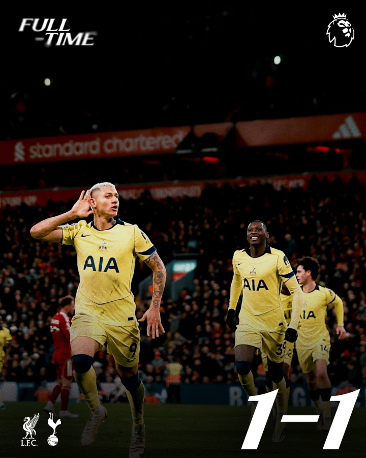 绝平红军！热刺获得近2个月第3个英超积分、图多尔上任后英超首分