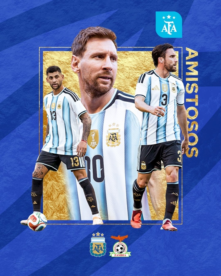 阿根廷官宣两支友谊赛对手：FIFA排名115毛里塔尼亚、第91赞比亚