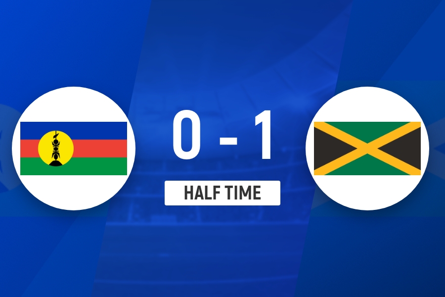  半场-牙买加暂1-0领先新喀里多尼亚 贝利·卡达马特里补射破门