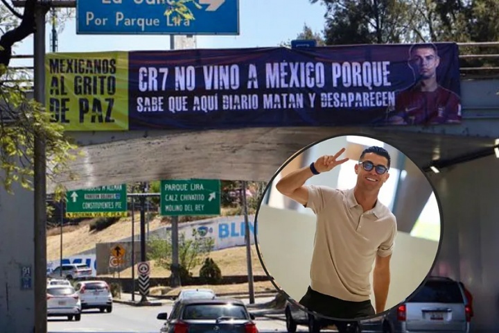 [焦点新闻]世界杯球场外标语：C罗没来墨西哥，他知道这里有人