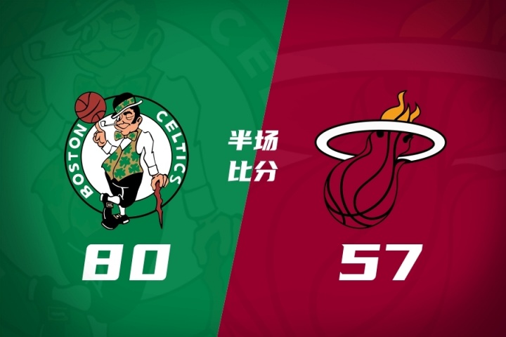 [本地速递]绿军半场狂砍80分&领先热火23分！塔图姆13分12板 布朗24分