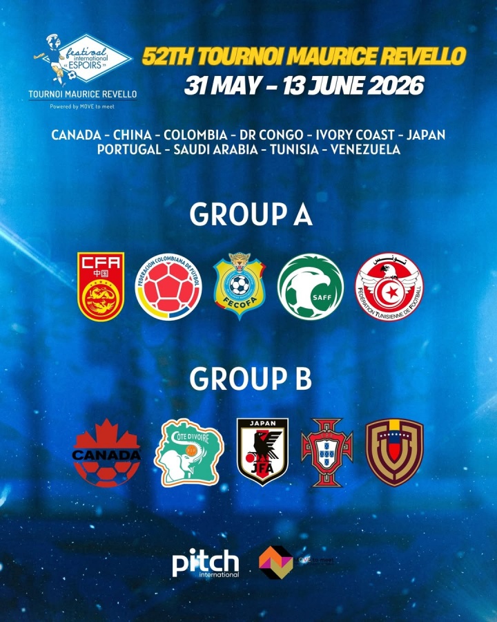 官方：第52届土伦杯赛程公布 中国U19国青将战沙特、哥伦比亚等队