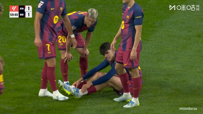 巴萨又伤一人！贝尔纳尔替补出场后伤退，孔德上场