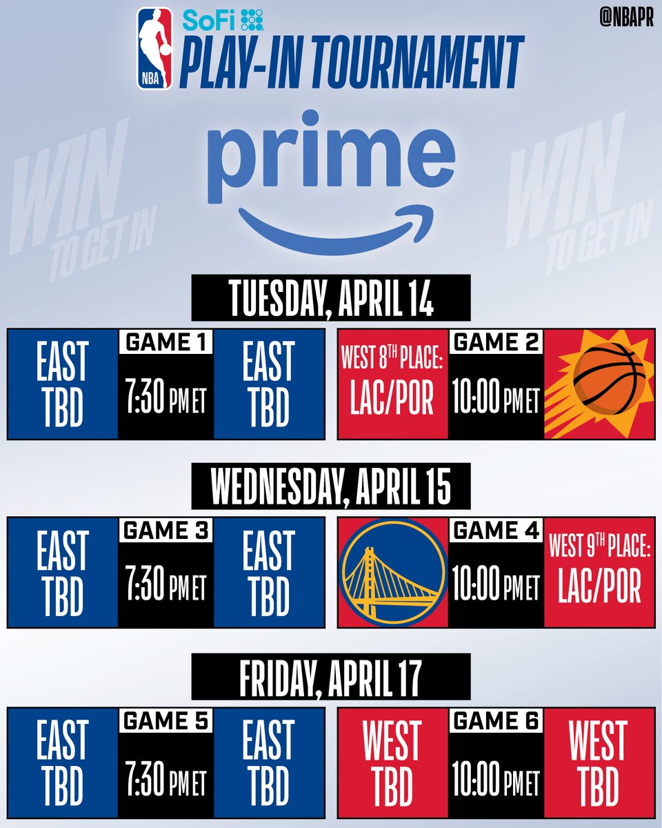 [新闻简讯]2026季后赛✨附加赛赛程官宣！勇士16日早10点客➡️场开打！(图2)