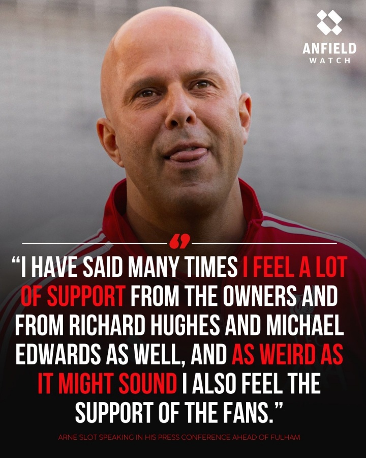 【足球】斯洛特：我得到了高层支持，还有球迷们的支持，虽然听起