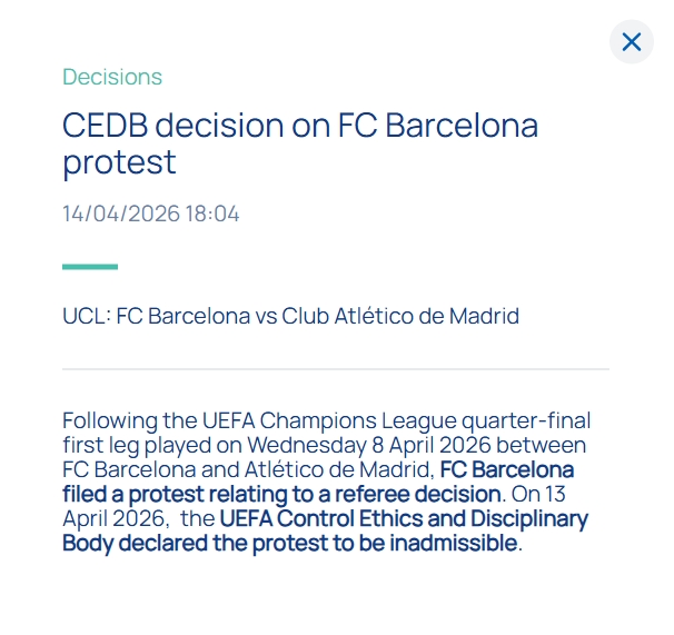 首回合普比尔手球未判点！官方：对巴萨的抗议不予受理