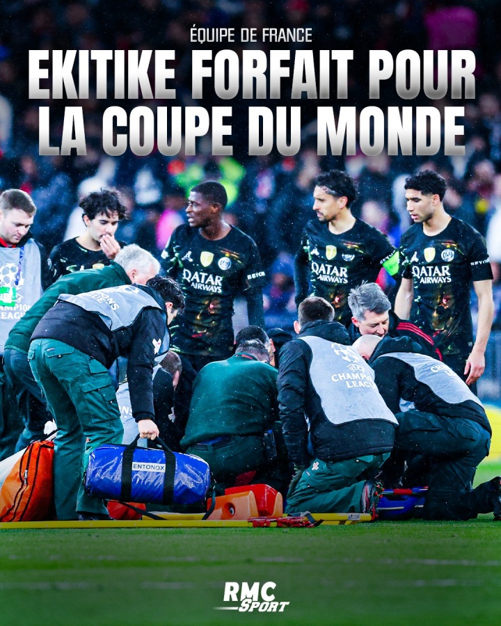 重伤！RMC：埃基蒂克确定因伤无缘世界杯，今日预计确认跟腱断裂