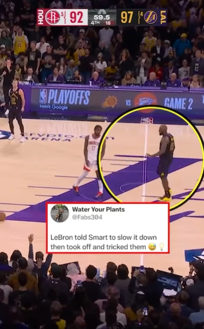 【赛事前线】偷袭小同志！老詹示意压节奏 随后突⚽然启动⬇️ 