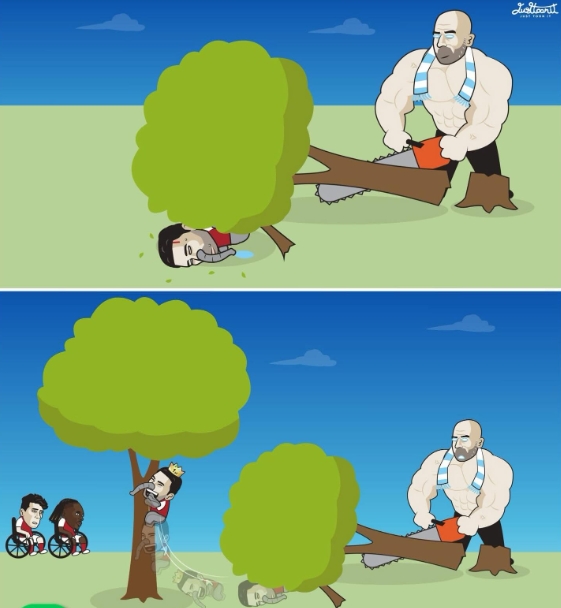 【曼城】今日趣图：不论怎么讲，积分形势是73分对70分，优势