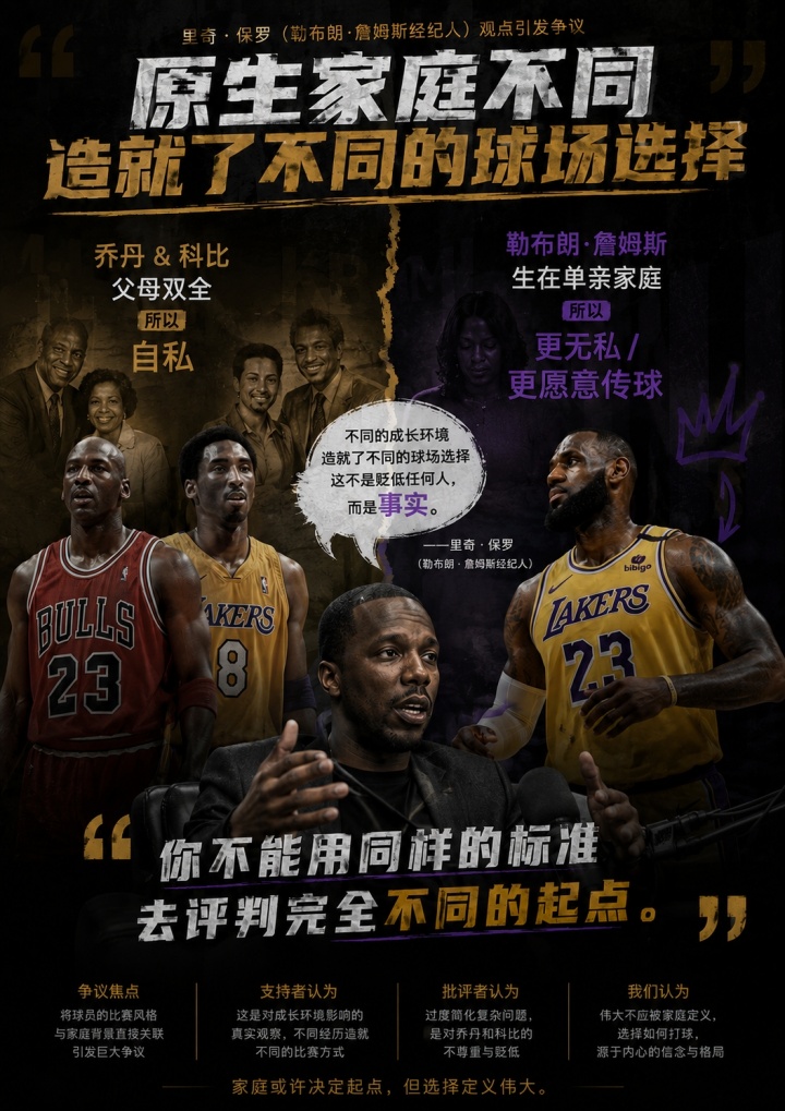 富保罗：乔丹&科比父母双全所以自私 詹姆斯爱传球因生在单亲家庭